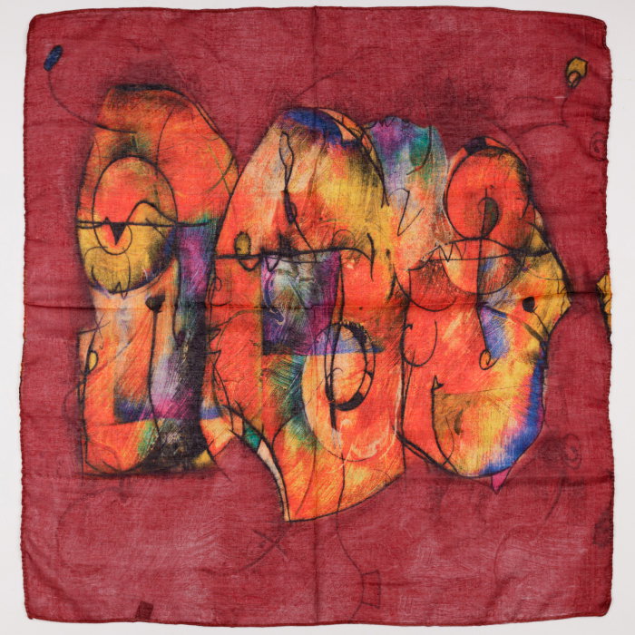 Esarfă Bumbac Abstract Bordo | Shopika