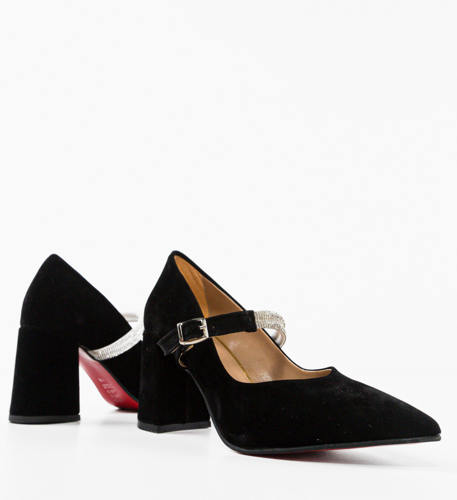 Pantofi Gernyb Negri cu Toc Eleganți - imagine 7
