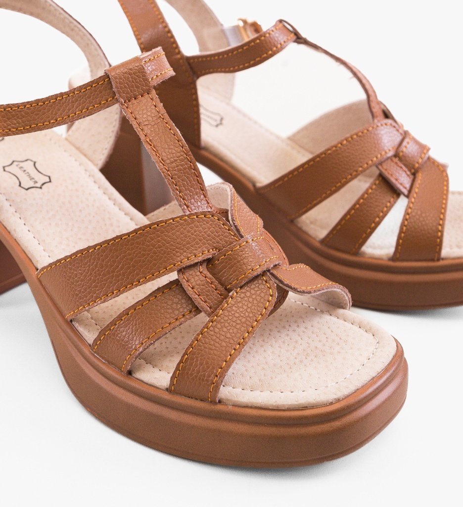 Sandale cu toc Yarty Camel - Eleganță și Confort - imagine 5