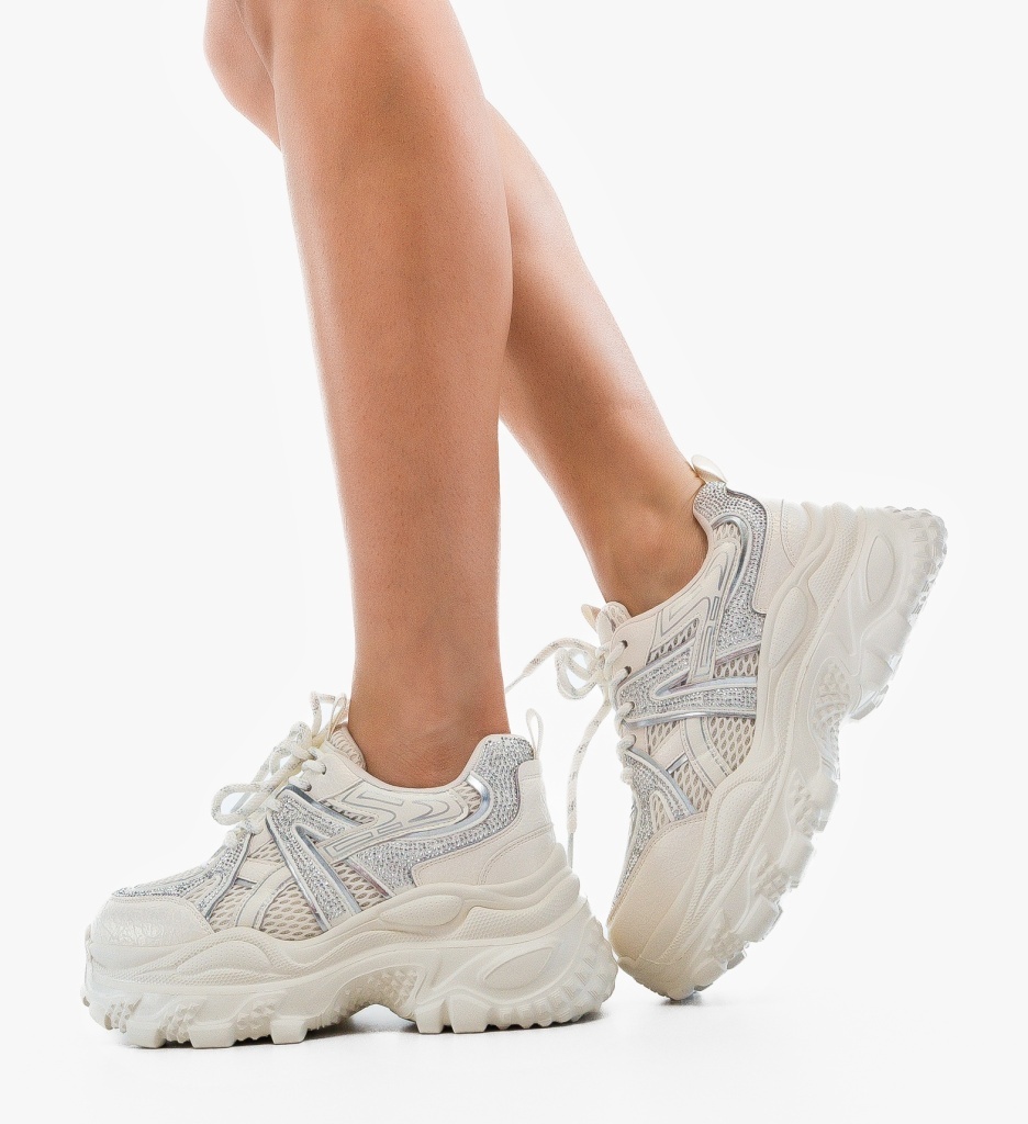 Sneakers Dama Venus Albi – Confort și Stil - imagine 3