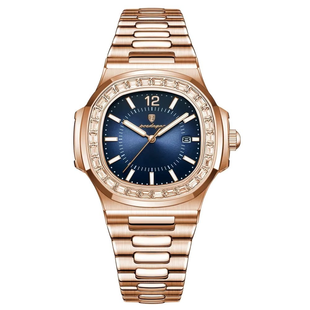 Ceas Poedagar Rose Gold Cadran Albastru