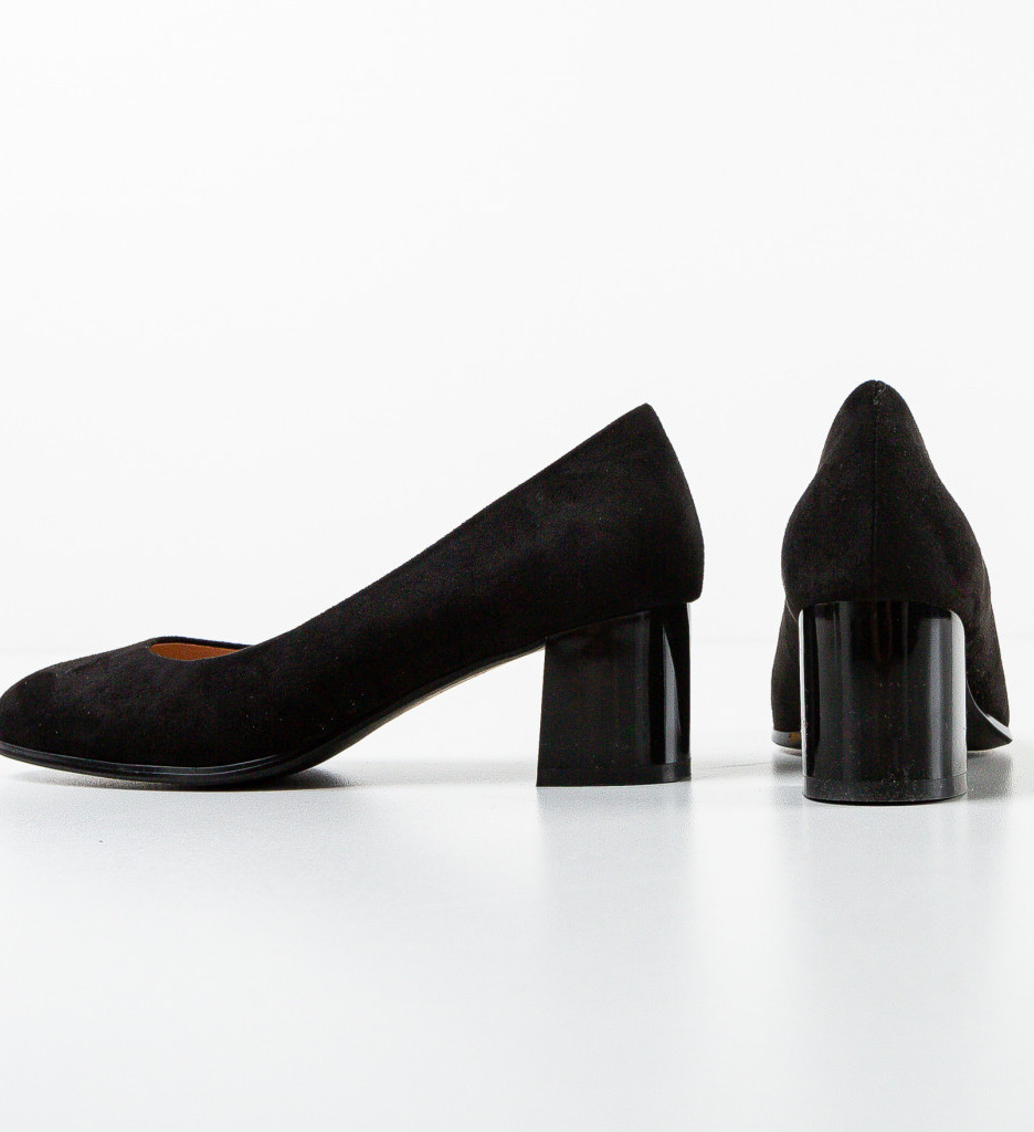 Pantofi Dama Mined Negri cu Toc Eleganți - imagine 6