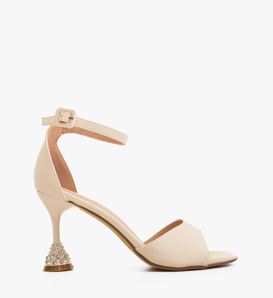 Sandale Merkato Bej cu Toc Elegante - imagine 4