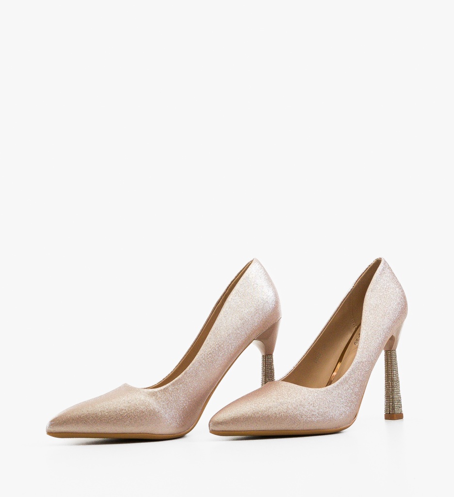 Pantofi Karem Aurii cu Toc Eleganți - imagine 5