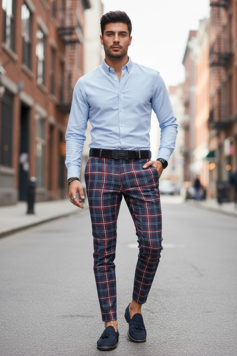 Pantaloni Barbati Eleganti Carouri | Confort & Stil - imagine 2