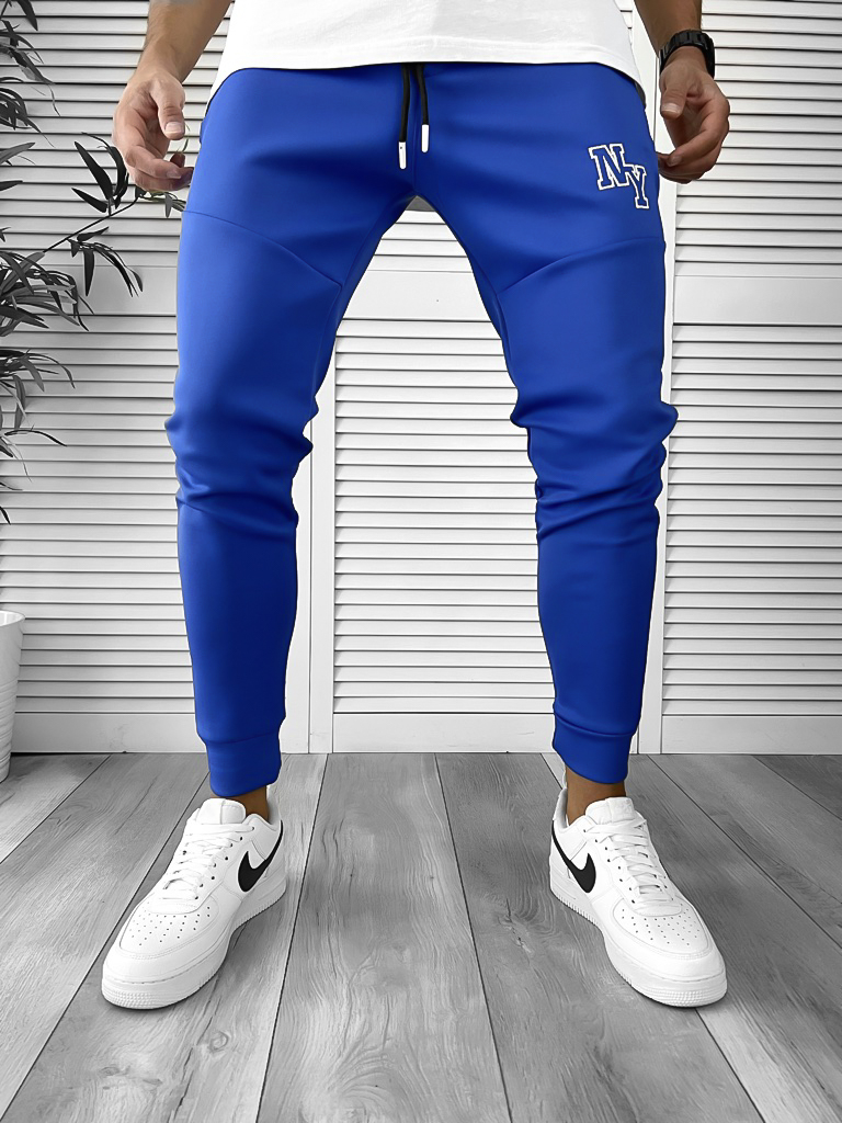 Pantaloni Trening Conici Albaștri | Stil și Confort