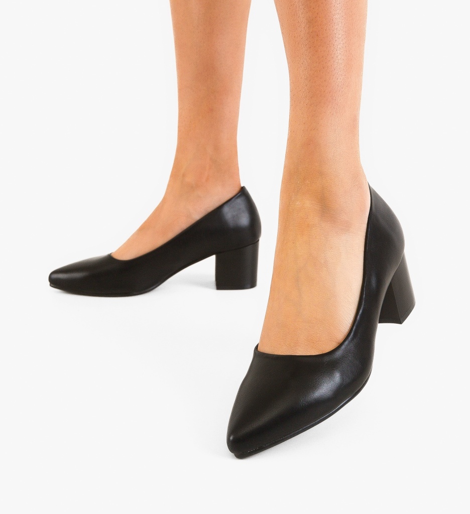 Pantofi Dama cu Toc Negri | Stil și Eleganță - imagine 3