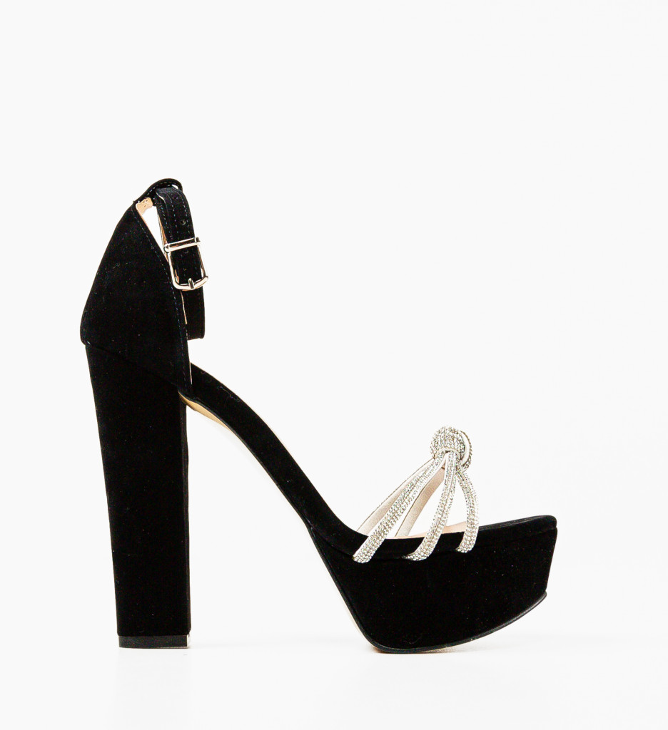 Sandale Delya Negre cu Toc Elegant - imagine 7
