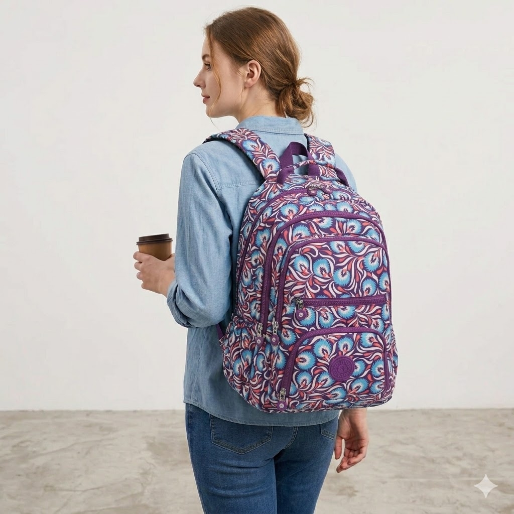 Rucsac Picadili Isoldeia, Multicolor, Practic - imagine 5