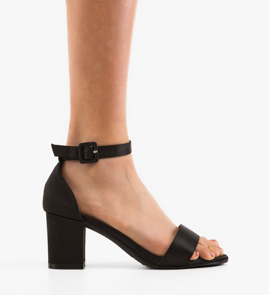 Sandale Meghan cu Toc Elegant | Negru - imagine 6