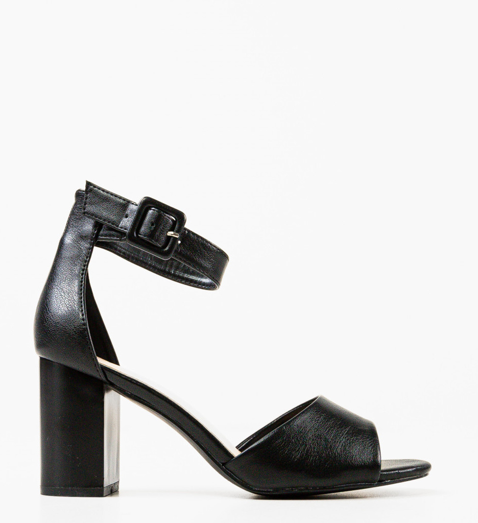 Sandale Keltic Negre Elegante cu Toc - imagine 5