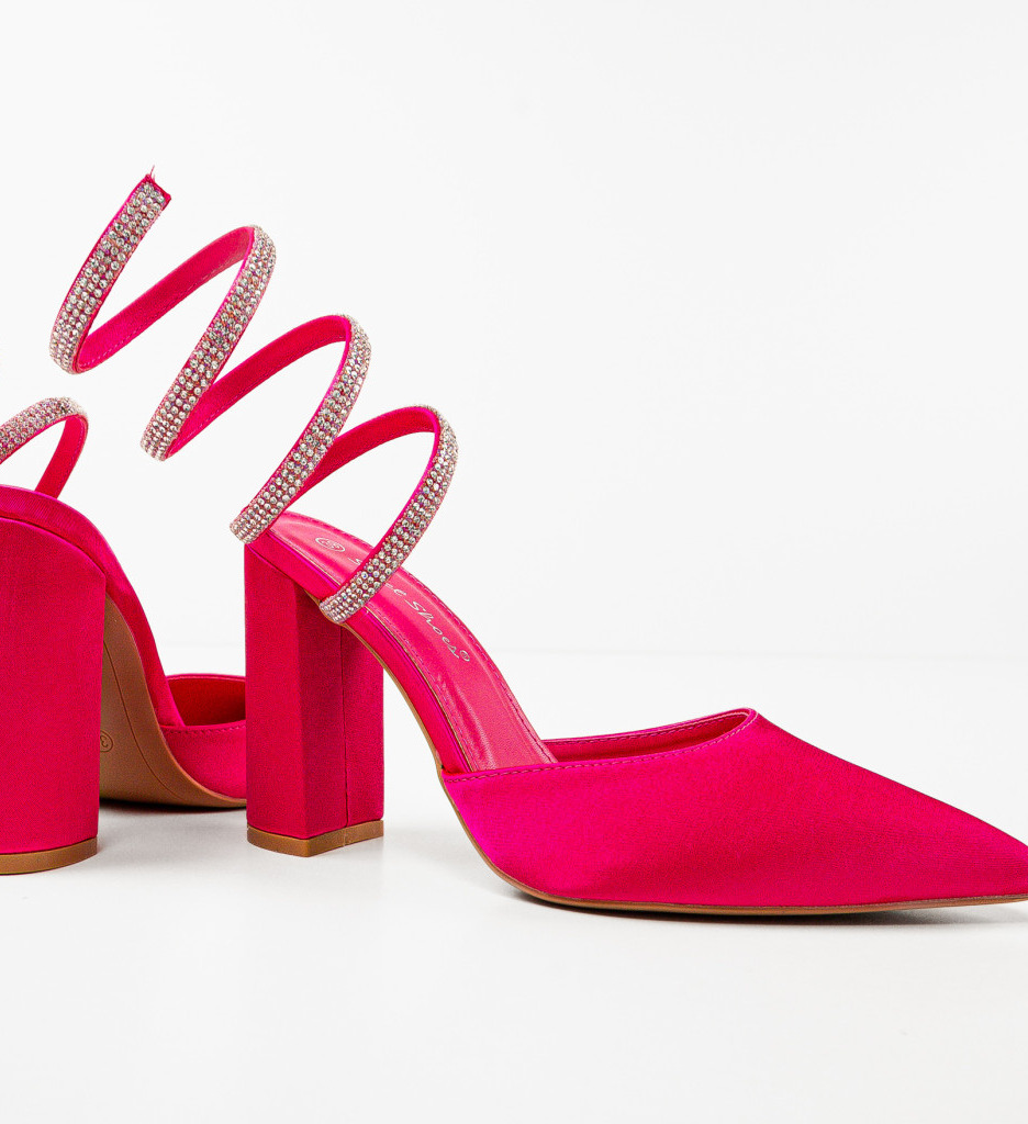 Pantofi Lhamo Fuchsia cu toc elegant - imagine 6