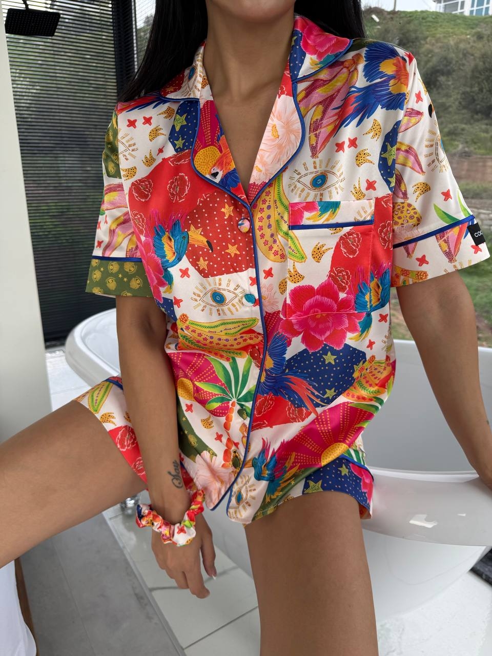 Set Pijama Dama 2 Piese Delis Tropical Mix - imagine 6