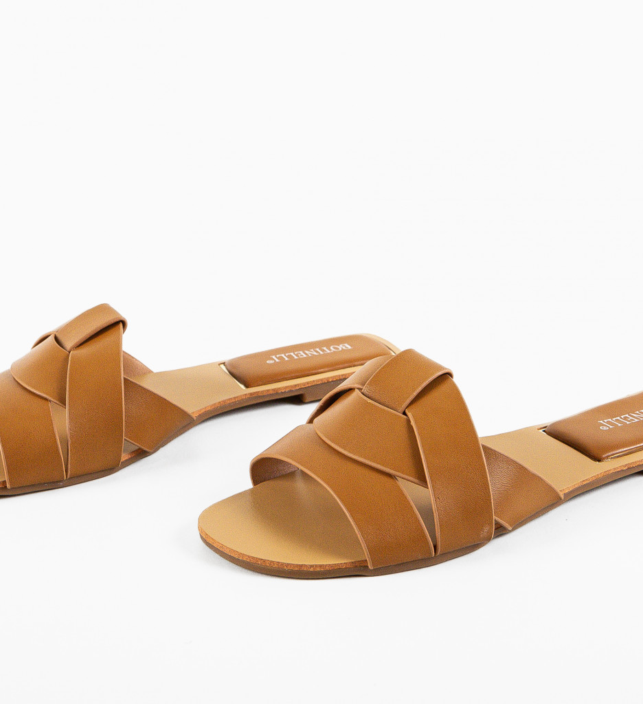Papuci Dama Olova Camel | Confort și Stil - imagine 5