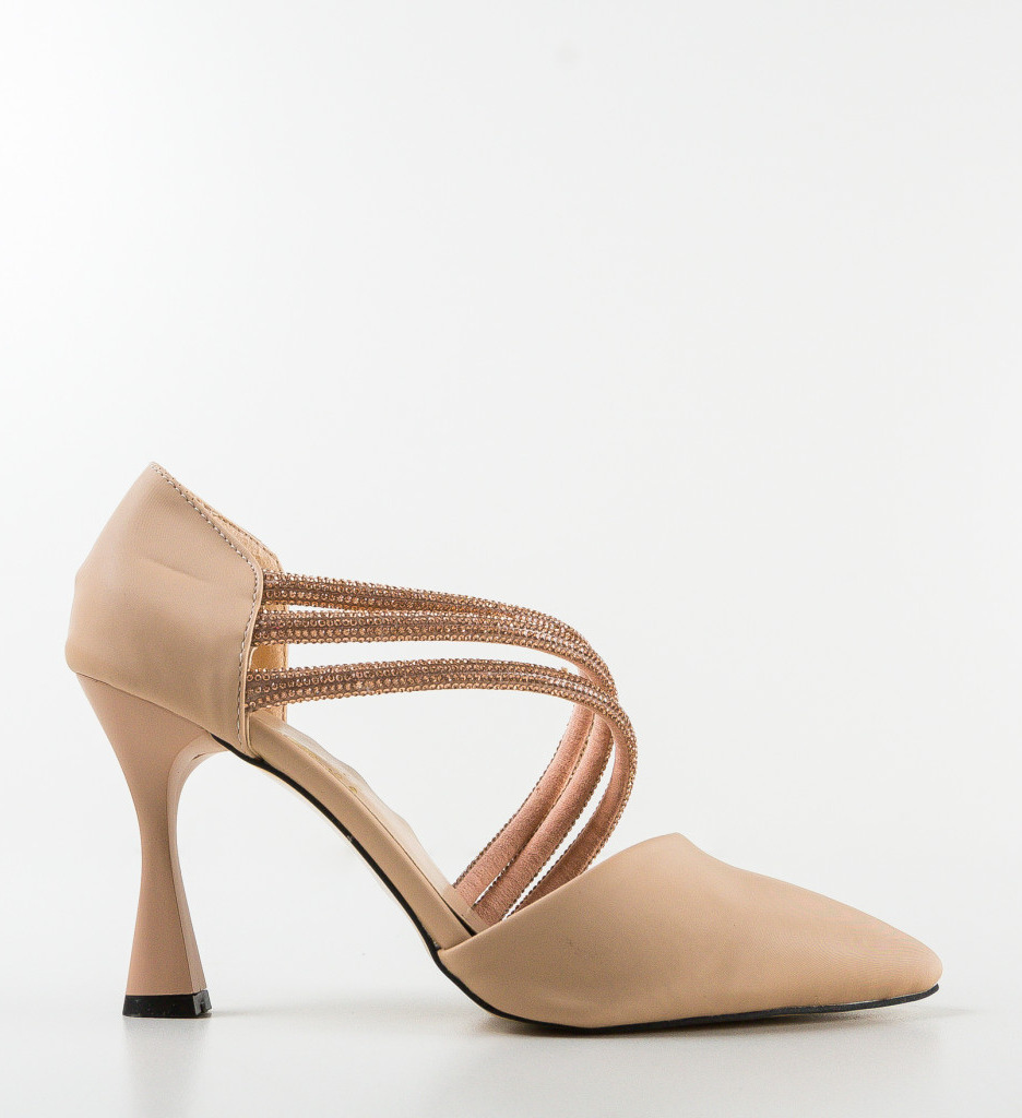 Pantofi Dama cu Toc Aquila Bej | Eleganță - imagine 5