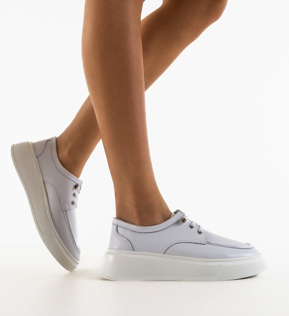 Pantofi Casual Dama Naenia Albi | Confort si Stil - imagine 6