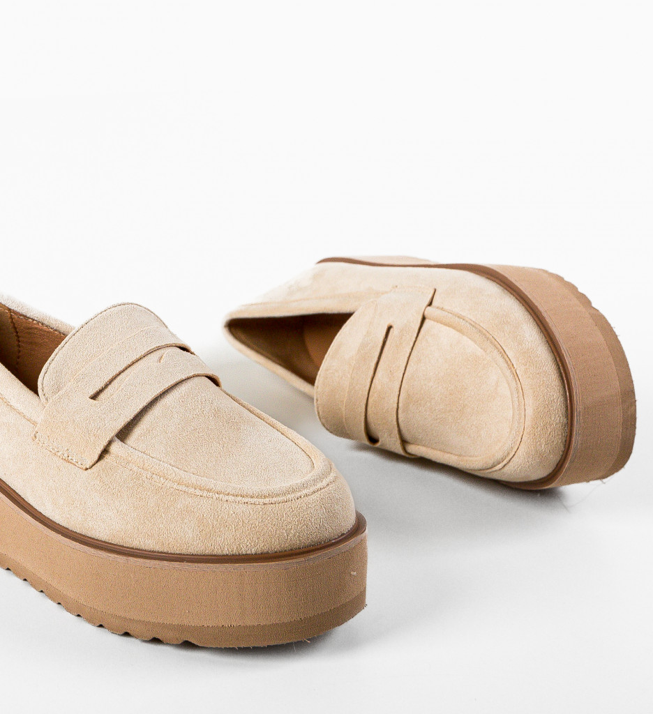 Pantofi Casual Dama Weser Bej - Confort Zi cu Zi - imagine 8