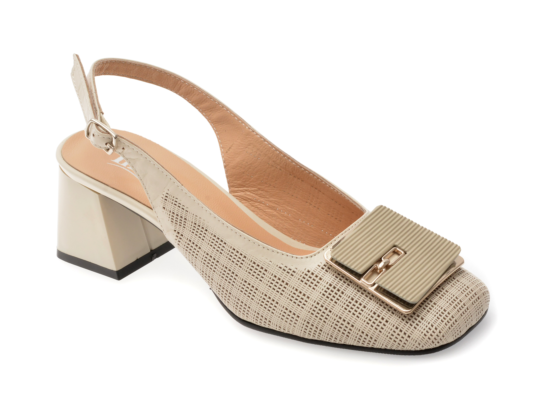 Pantofi Image Bej Piele Naturală - Stil Casual