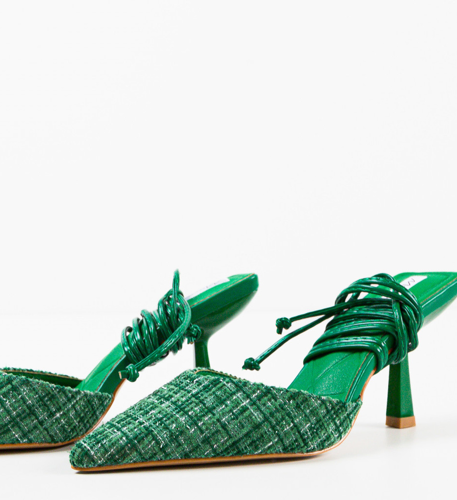 Pantofi Steele Verzi cu Toc Eleganți - imagine 6