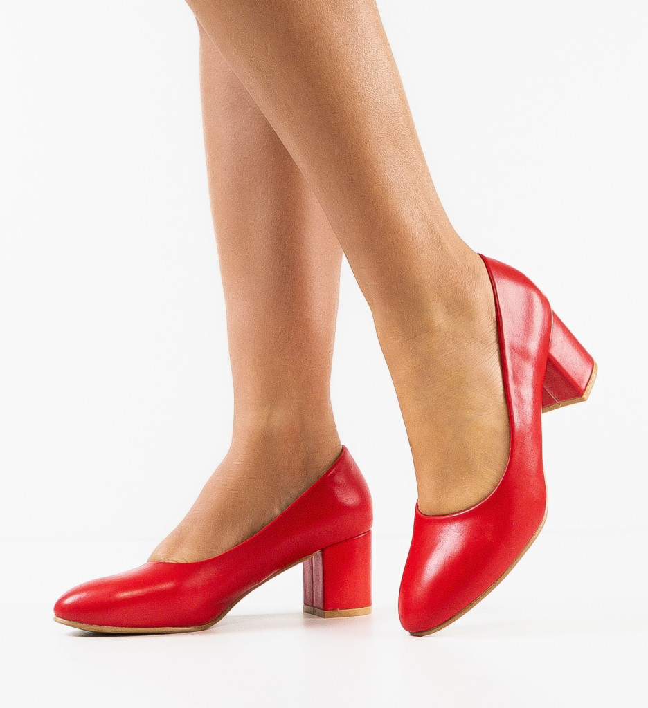 Pantofi Izaak Rosii cu Toc - Eleganți - imagine 3