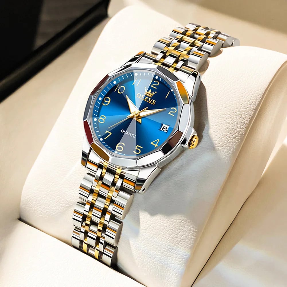 Ceas Dama Olevs CS1572 Argintiu-Auriu - imagine 2