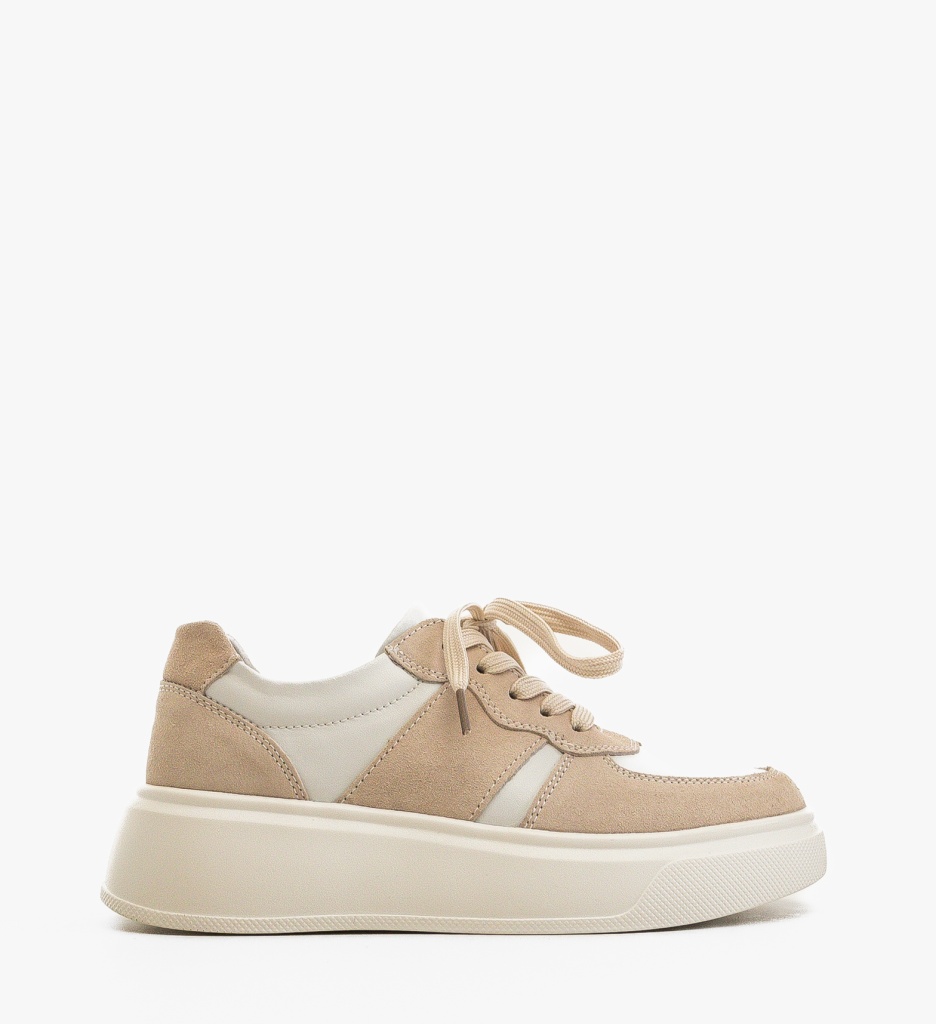 Sneakers Dama Miriam Bej Piele Naturală - imagine 4
