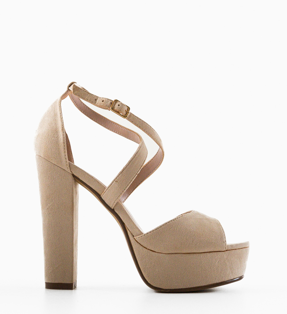 Sandale cu Toc Haneul Bej | Eleganță Vară - imagine 4