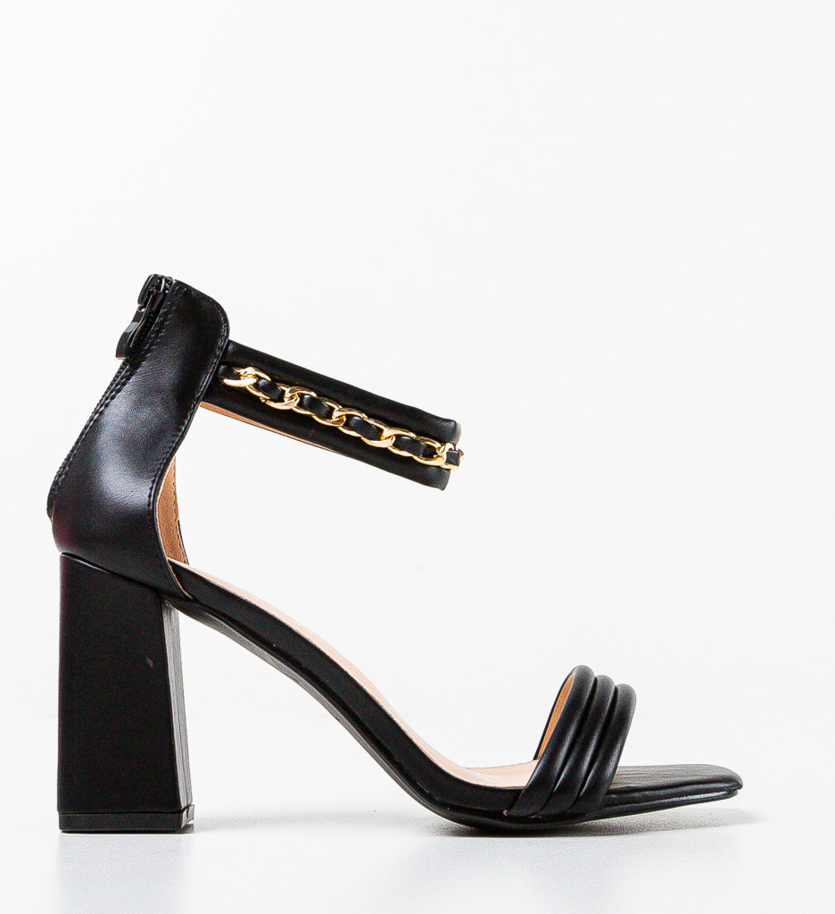 Sandale Toc Unitar Negre - Eleganță Maximă - imagine 6