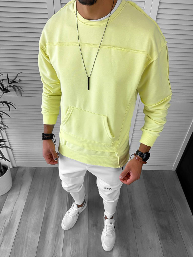Hanorac Barbati Galben Slim Fit - Calitate Premium