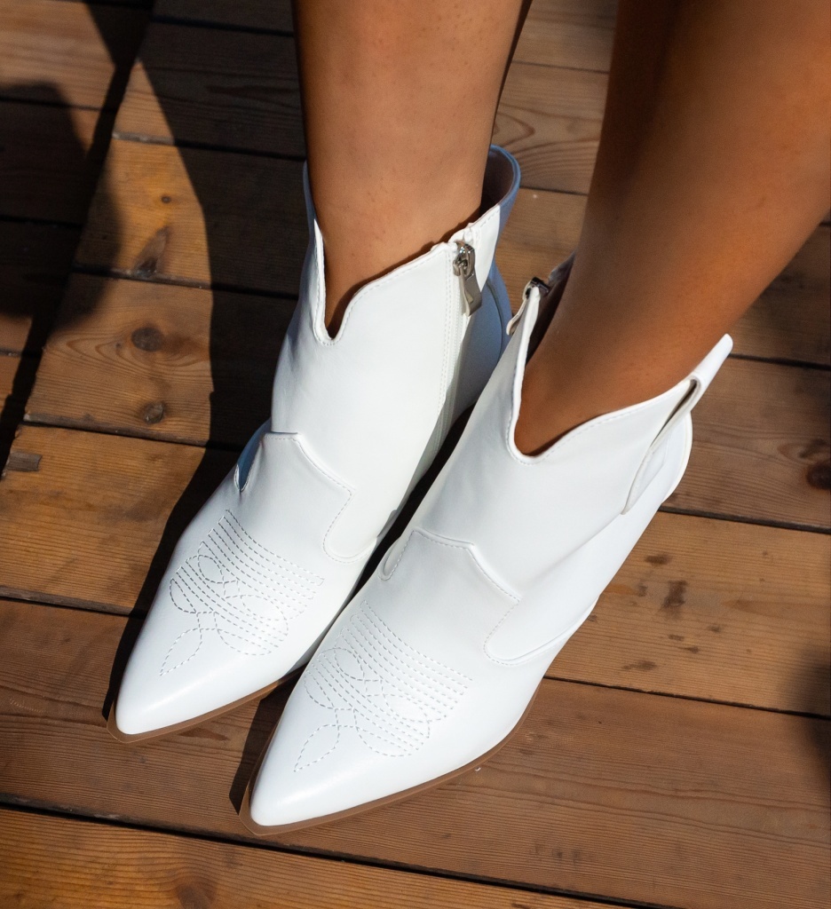 Botine Dama Dafyd Albe | Eleganță și Stil - imagine 3