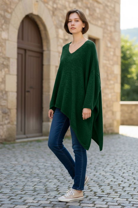 Pulover Pufos Oversize Verde Shopika