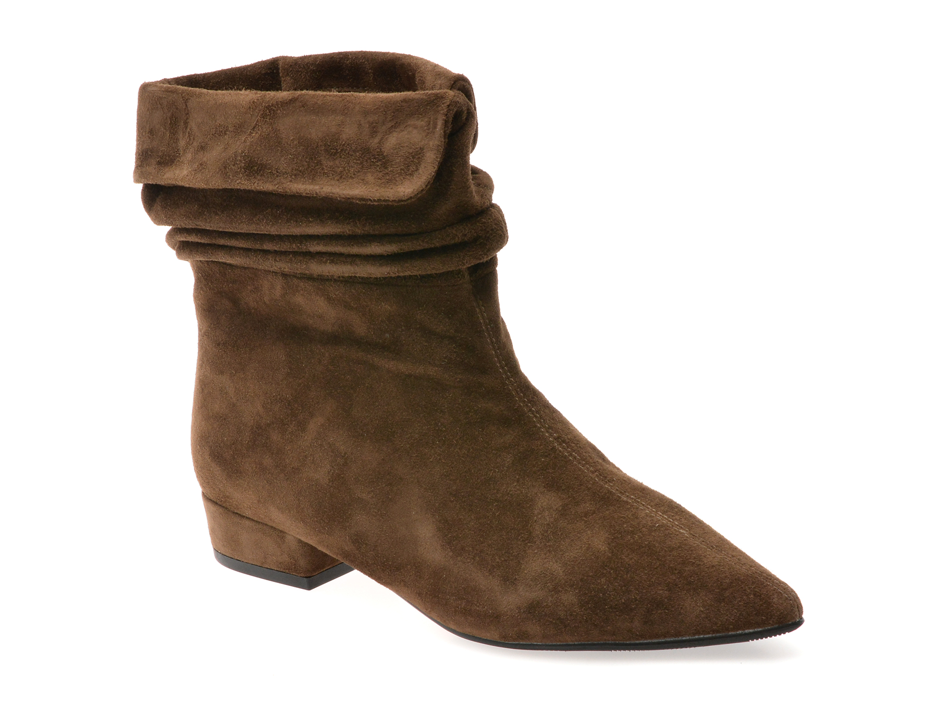 Botine Epica Kaki din Piele Întoarsă