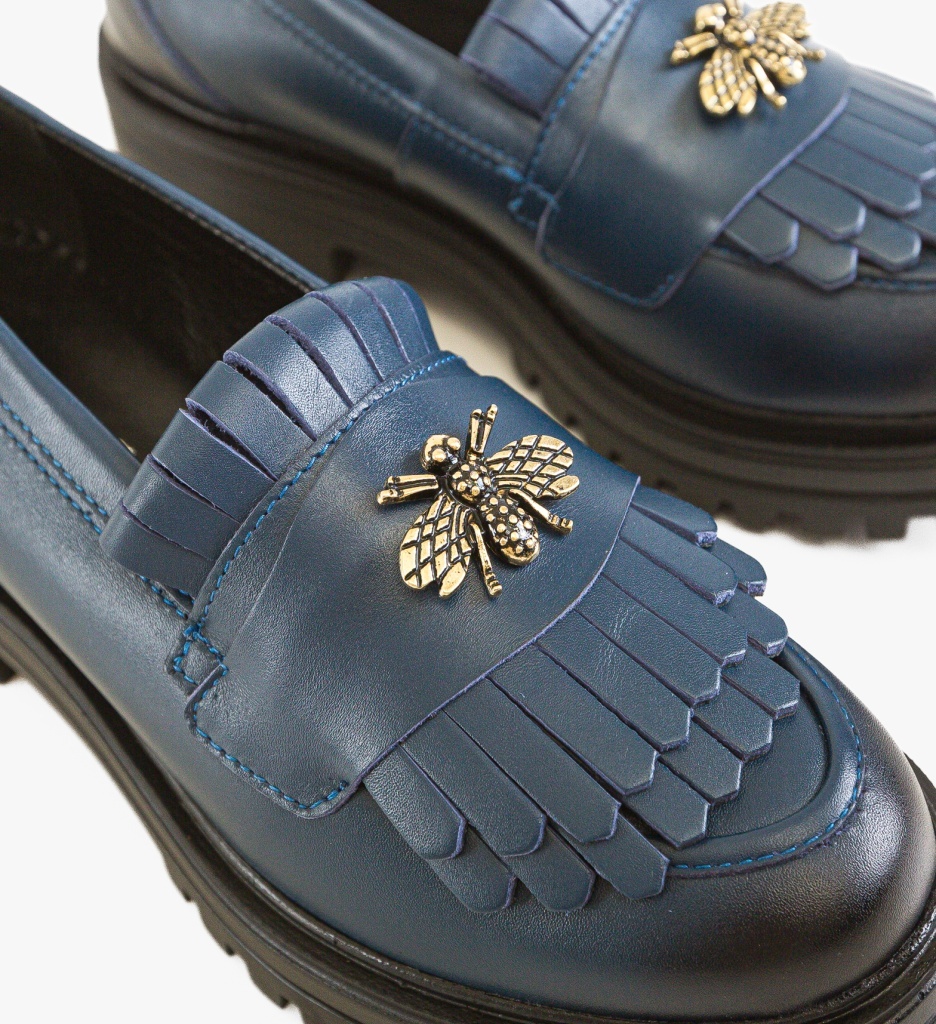 Pantofi Casual Dama Zenin Bleumarin Eleganți - imagine 7