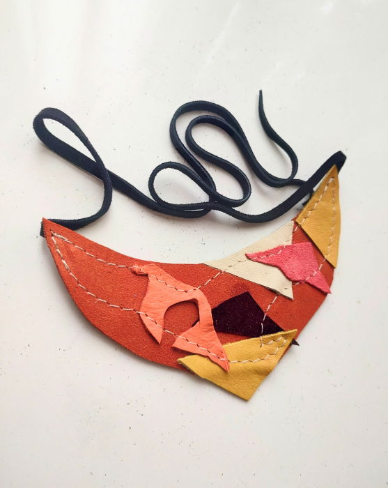 Colier Asimetric Piele Naturala Shopika | Design Unic