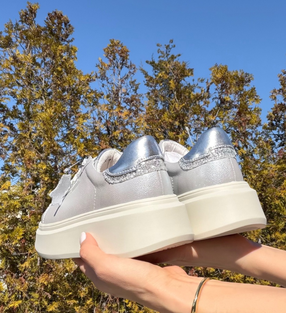 Pantofi Casual Lalere Argintii Eleganți - imagine 2