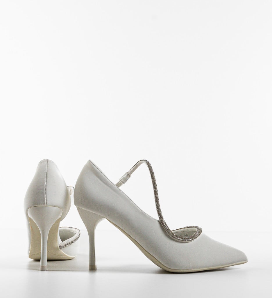 Pantofi dama Refe Albi cu Toc Eleganți - imagine 4