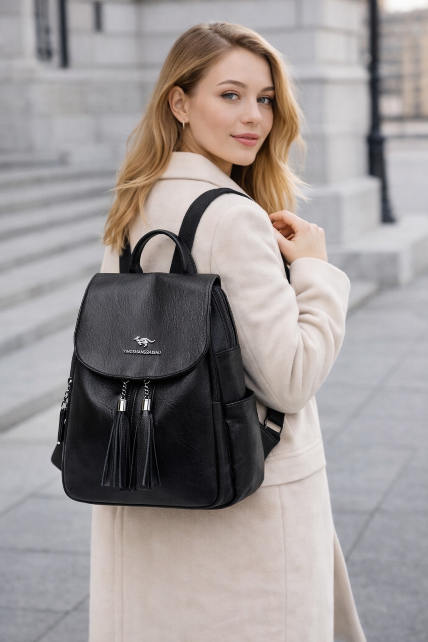 Rucsac dama Bailini Amanda GT555, negru, practic si elegant - imagine 2