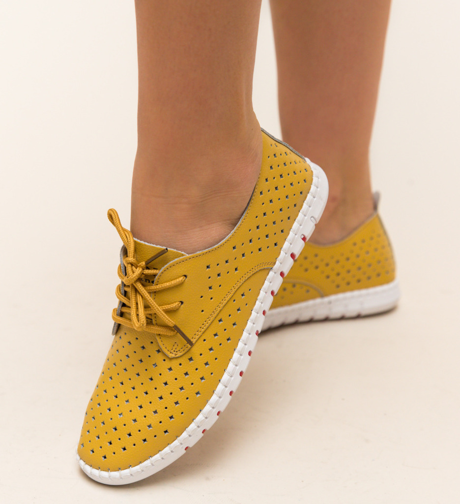 Pantofi Casual Hilio Galbeni - Stil și Confort - imagine 3
