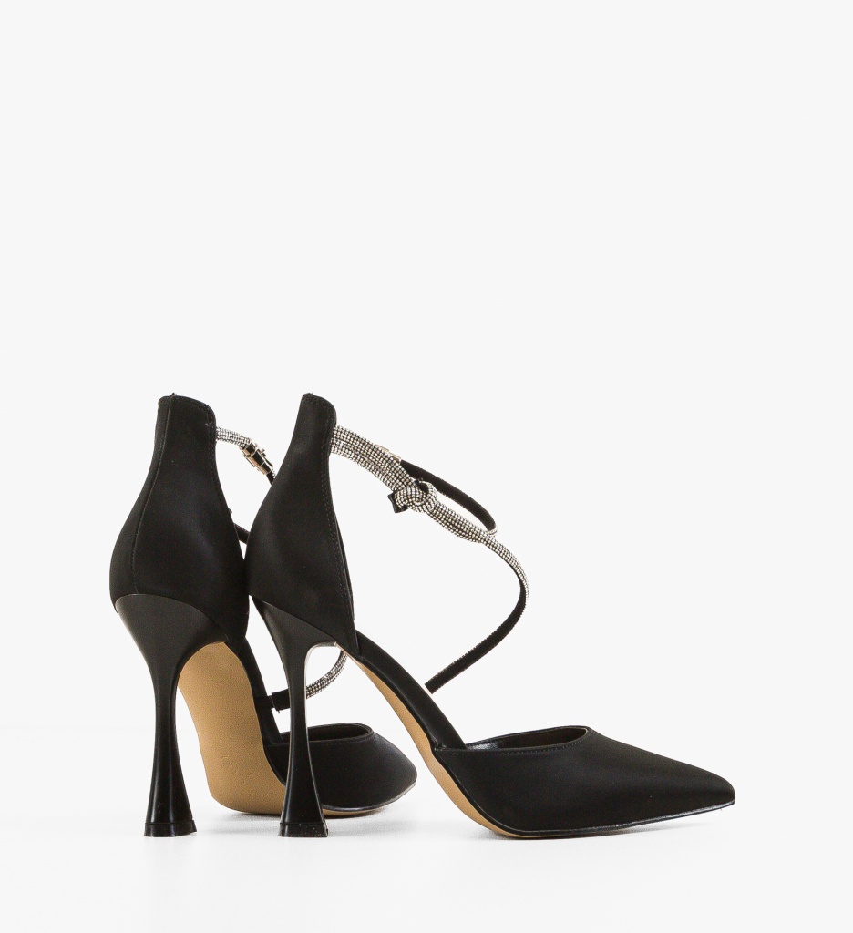 Pantofi Ernes Negri Eleganți cu Toc - imagine 3