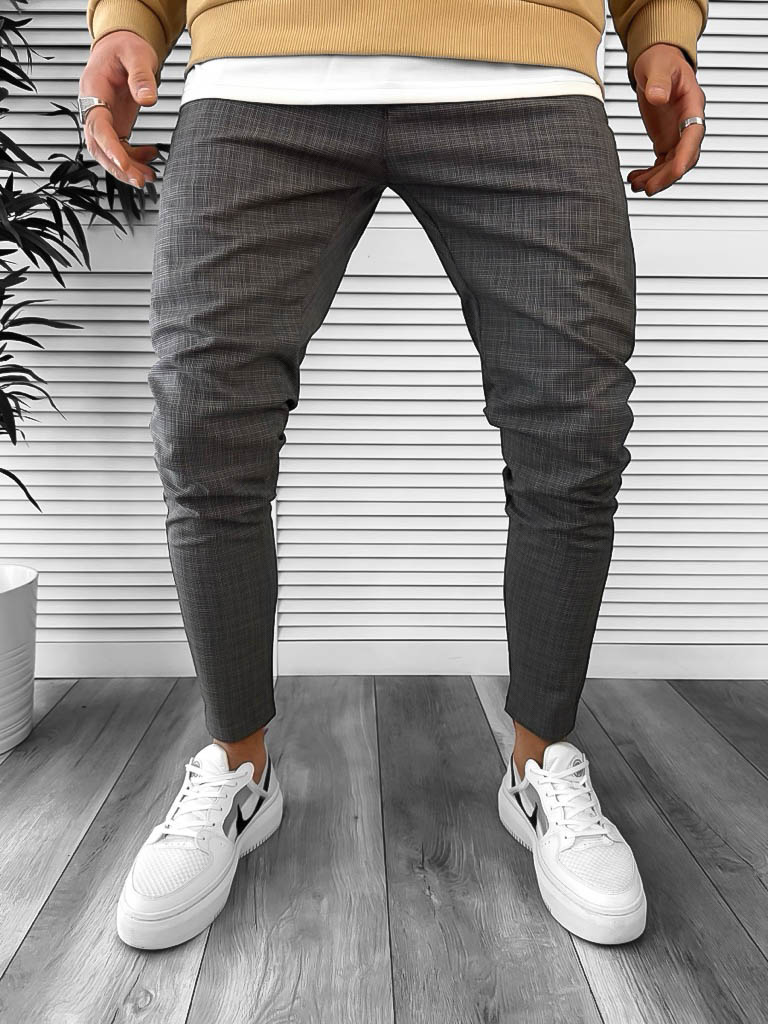 Pantaloni Barbati Kaki Smart Casual Conici ZR