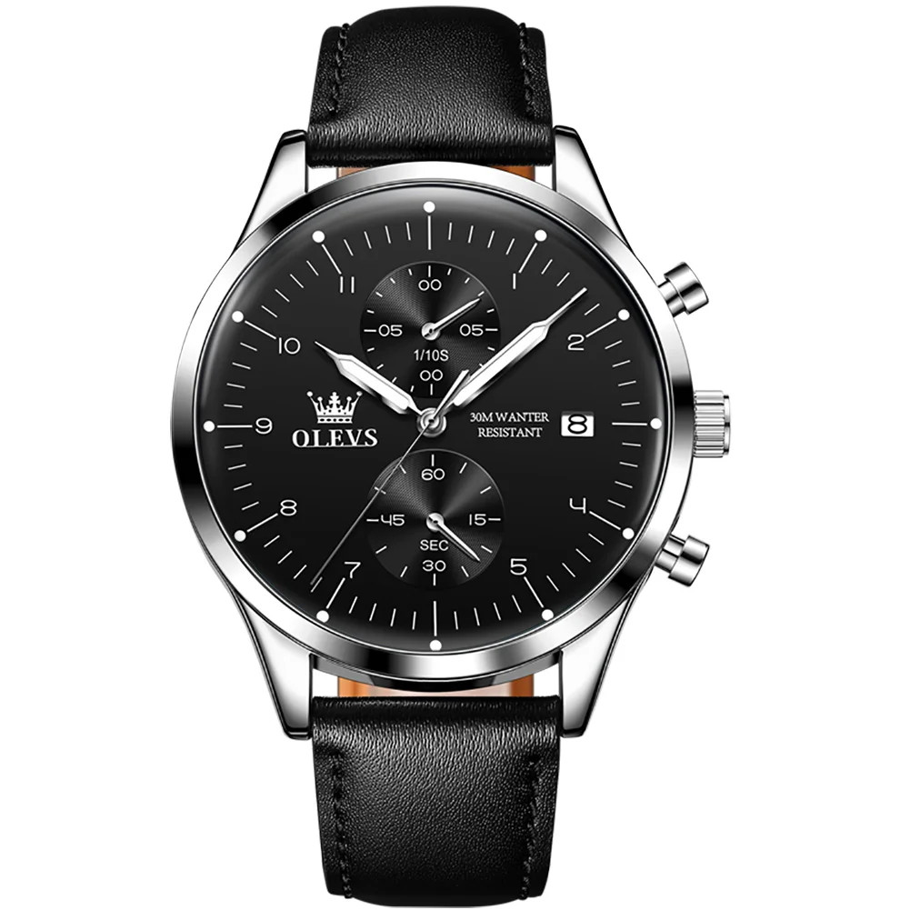Ceas Barbatesc Olevs CS1663 Piele Naturala