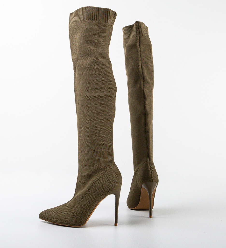 Cizme Dama Olenyt Khaki Elegante si Confortabile - imagine 5