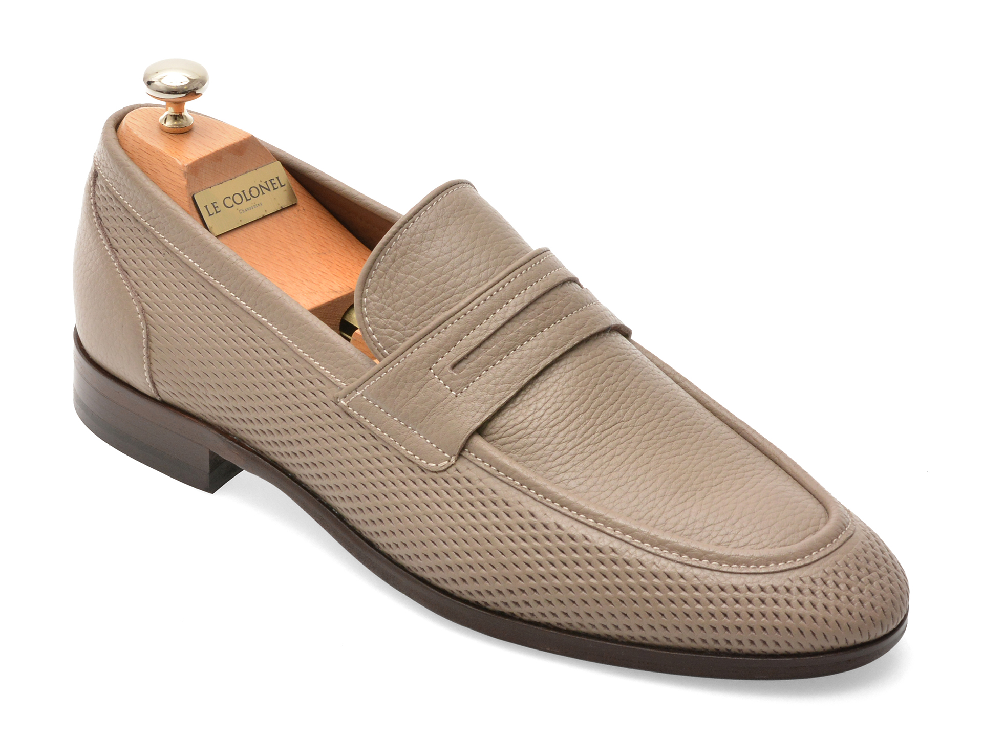 Mocasini LE COLONEL Gri Piele Naturală | Eleganță