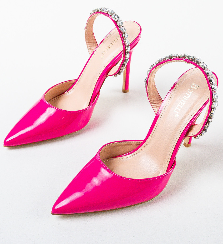 Pantofi Bleom Fuchsia cu Toc - Eleganță Vibrantă - imagine 6