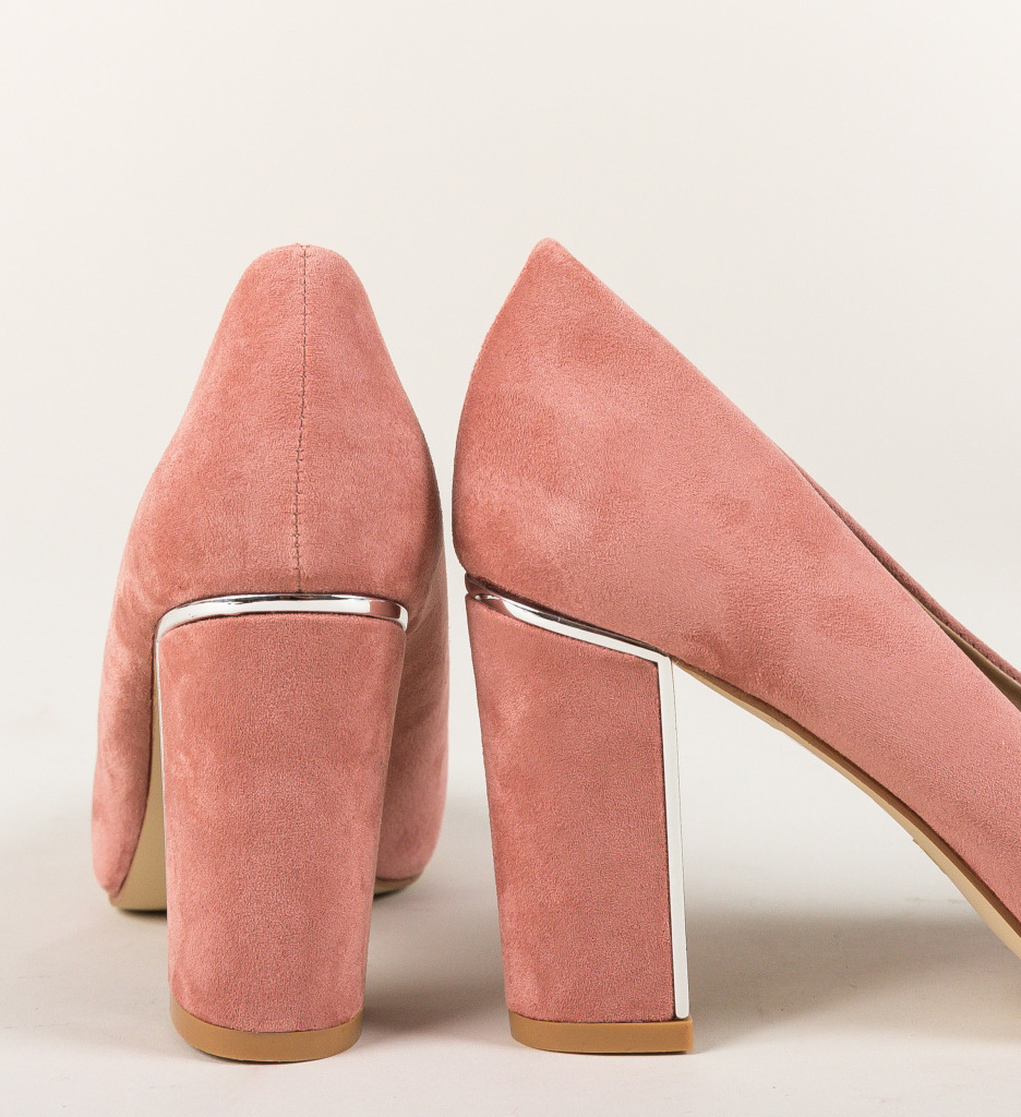 Pantofi Mikono Roz cu Toc Eleganti - imagine 5
