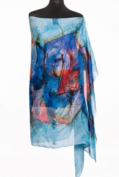 Eșarfă Bumbac Abstractă Shopika - Stil Unic - imagine 1