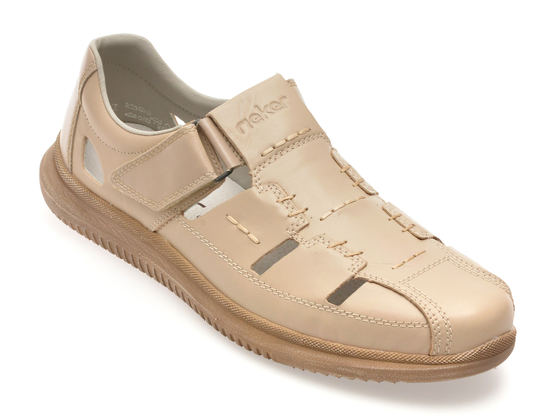Pantofi Rieker bej din piele naturală