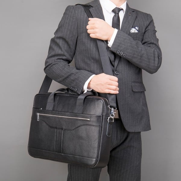 Servieta Andy GT1310 Piele Naturală Laptop Negru - imagine 3