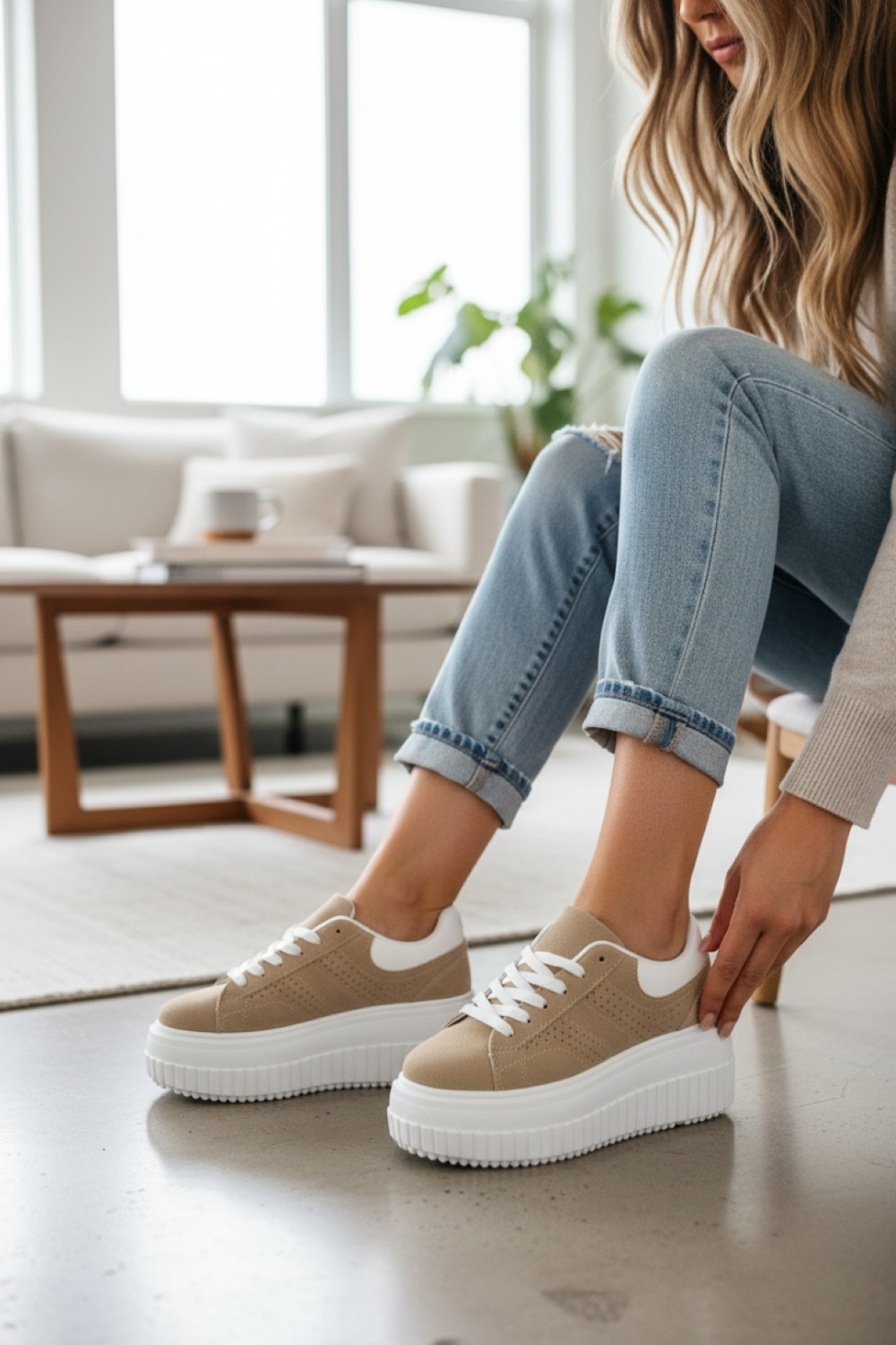 Adidasi Dama Albi Casual ZH12 - Usori si Comodi