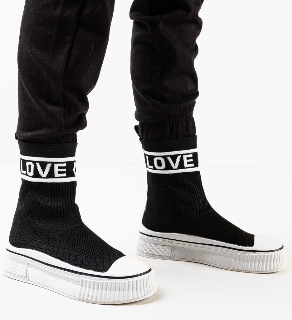 Sneakers Dama Loveest Negri - Confort și Stil - imagine 3